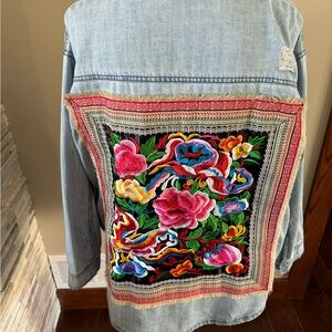 Jaded Gypsy Distressed Denim Shirt Jacket